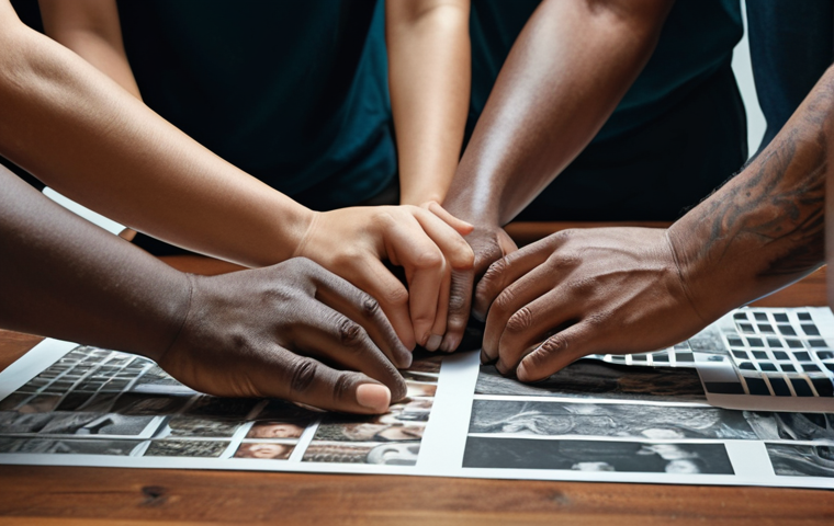 ** A group of diverse artists collaborating on a cultural project, emphasizing teamwork and creative synergy.
**