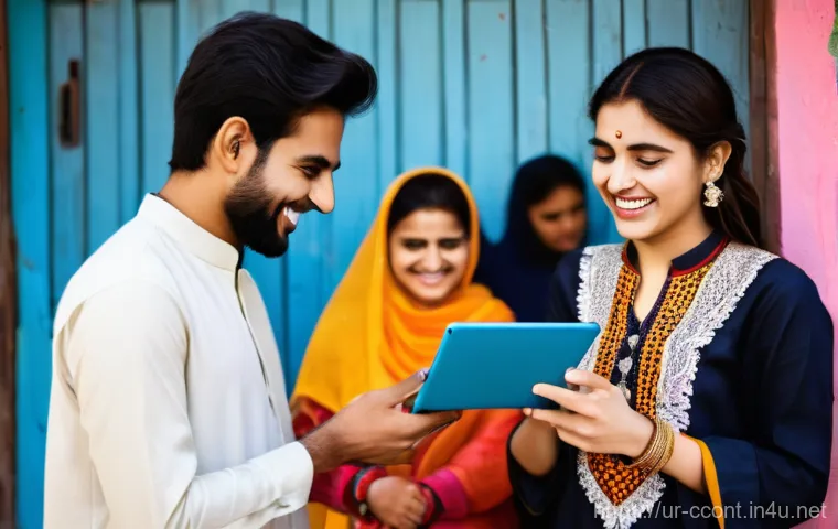 문화콘텐츠 기획 전문가 인터뷰 - **Prompt 1: Vibrant Youth Embracing Digital Pakistani Culture**
A diverse group of young Pakista...