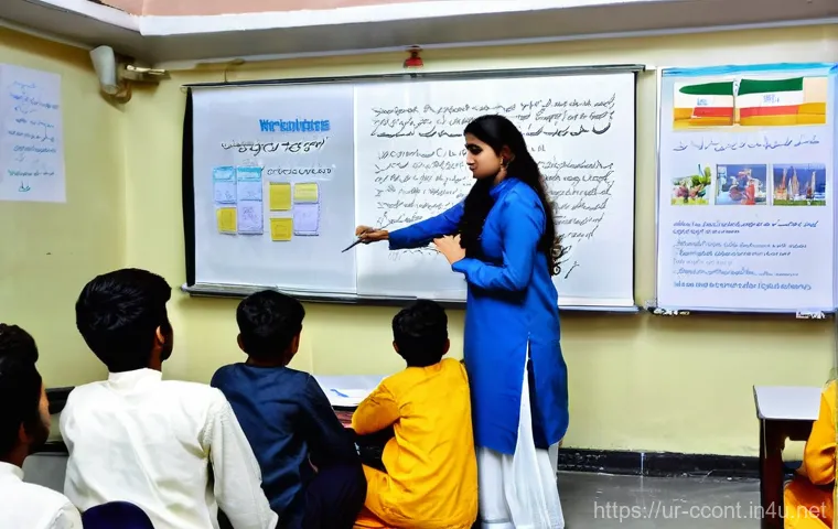 문화콘텐츠 기획사의 사회적 책임 사례 - **Prompt:** A heartwarming and lively scene within a community center in an urban Pakistani setting,...