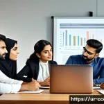 Home 20 문화콘텐츠 기획 프로젝트 실패 원인 분석 - A diverse team of professionals in a modern office setting engaged in a collaborative cultural proje...