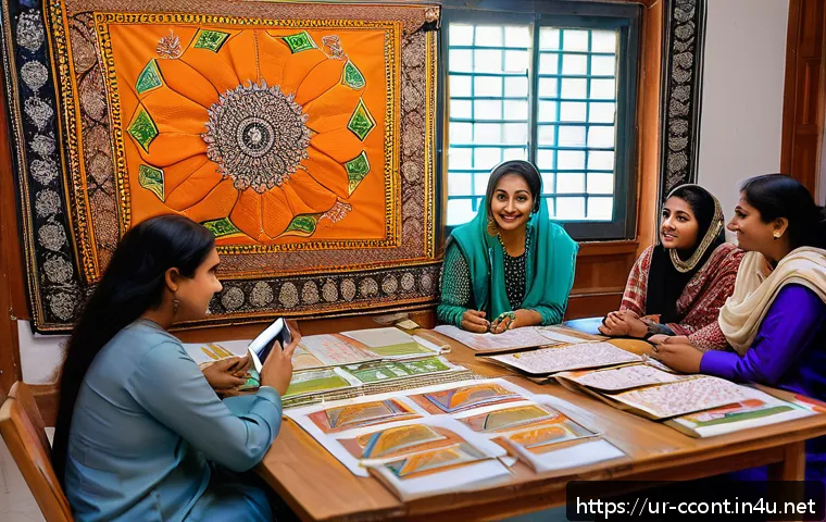 문화콘텐츠 기획사의 프로젝트 평가 방법 - A vibrant community workshop scene in a Pakistani cultural setting, featuring diverse participants i...